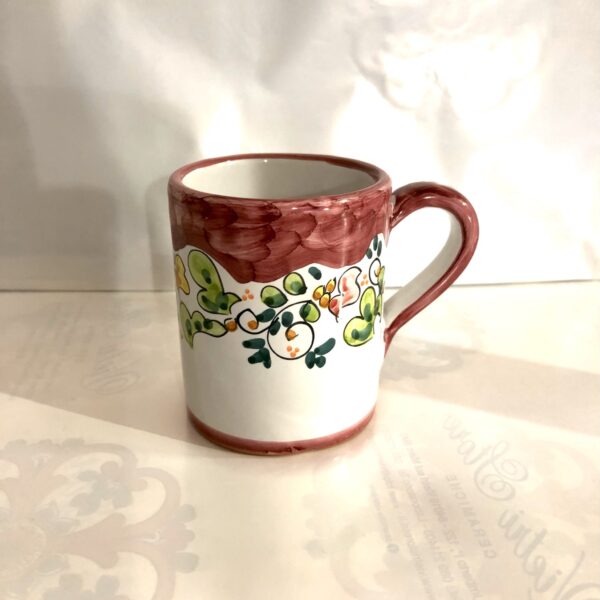 Tazza Mug da latte, decoro Fiori Vietri