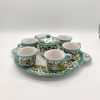 Set 6 tazzine da caffè con zuccheriera, decoro Fiori Vietri