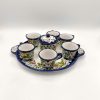 Set 6 tazzine da caffè con zuccheriera, decoro Fiori Vietri