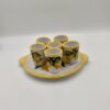 Set 6 bicchierini da limoncello con vassoio, decoro Limoni