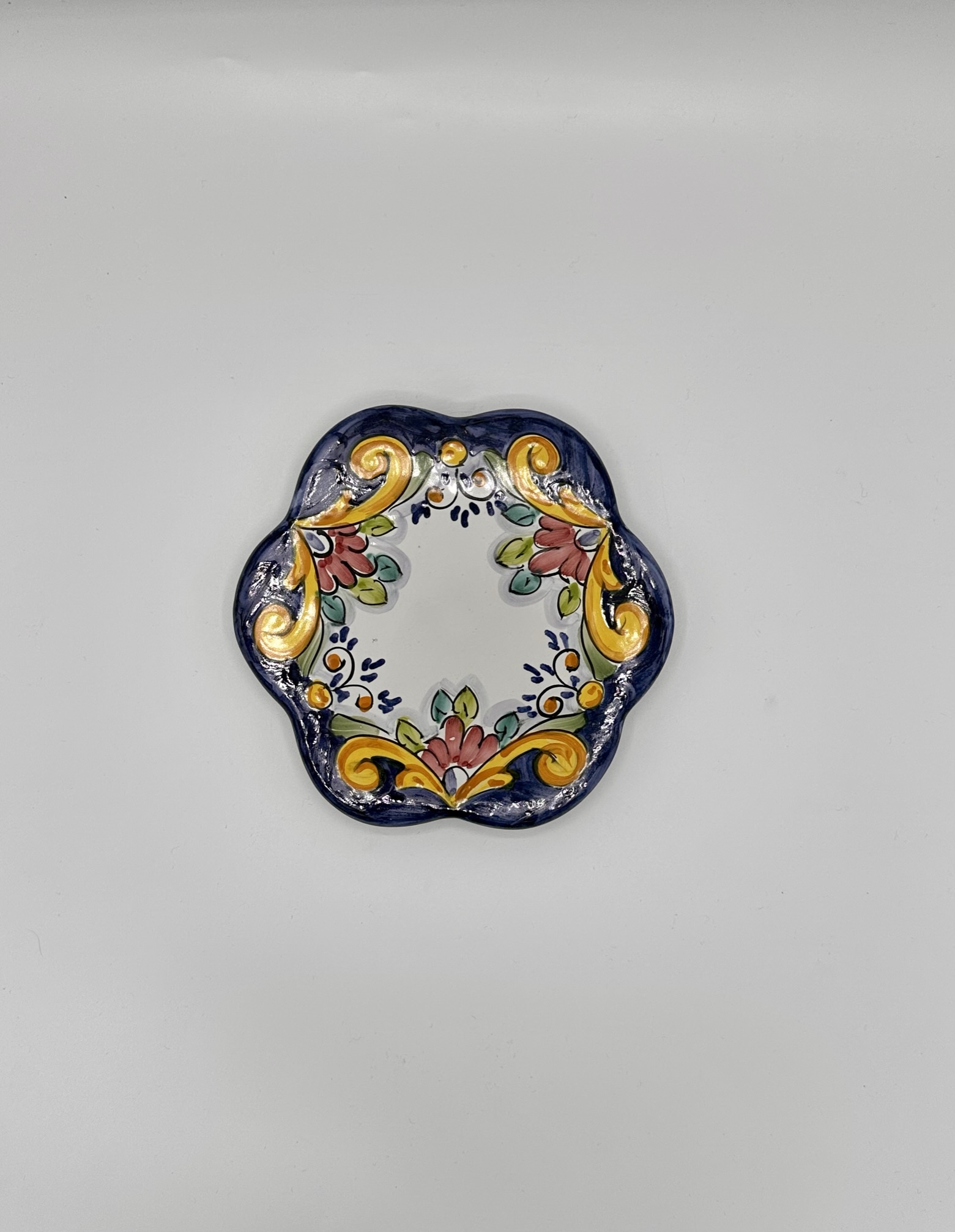 sottopentola in ceramica di vietri barocco blu