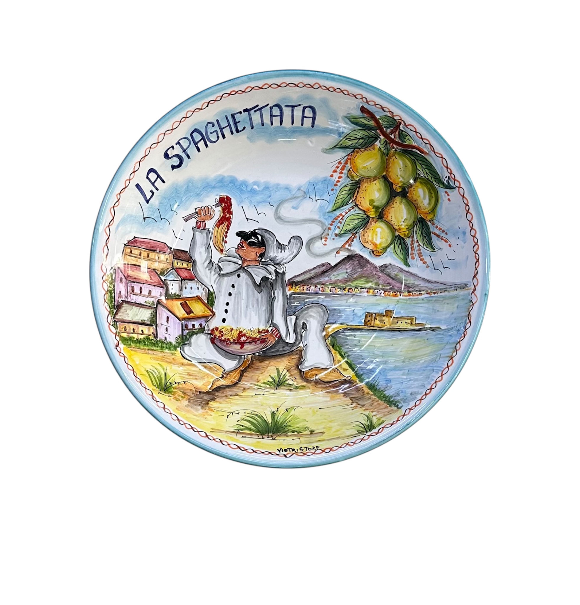 piatto spaghettata in ceramica di vietri