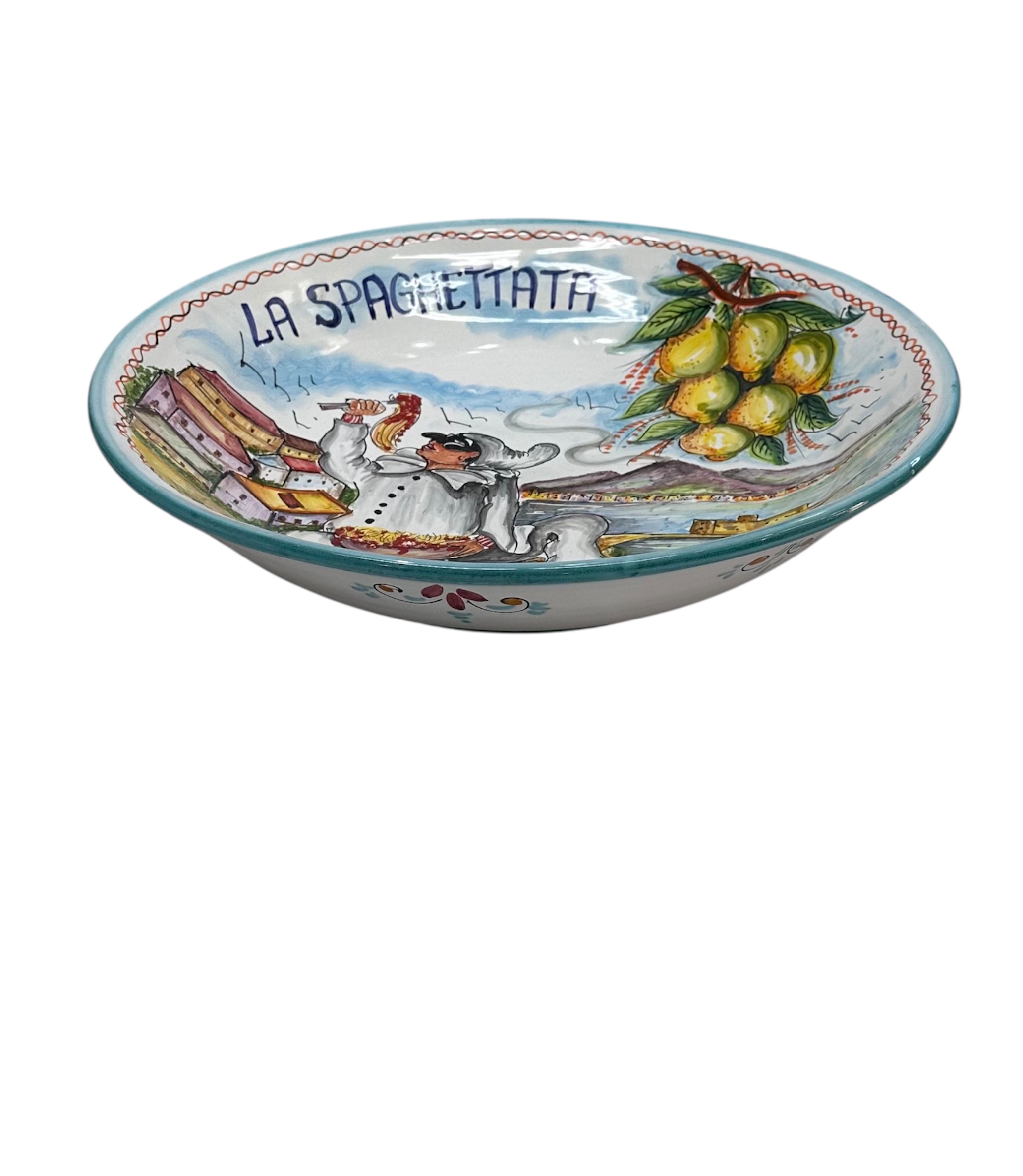 piatto spaghettata in ceramica di vietri - immagine 2